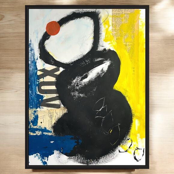 Original Mixed Media Abstract Modern Art Painting 18x24 